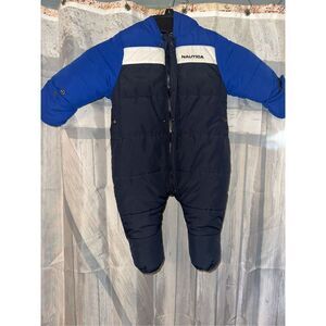 Nautica Baby Boys Snow Suit 3-6 M Navy Blue Zip Up Water Resistant